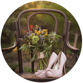 chaussures et bouquet